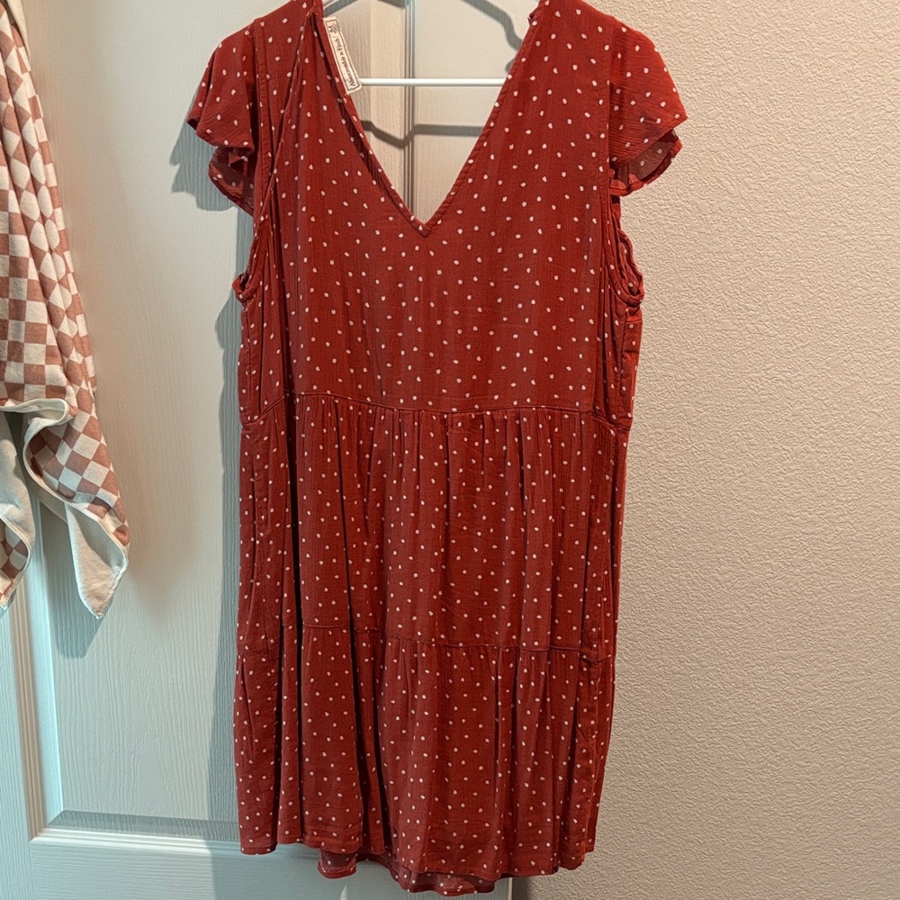 Abercrombie & Fitch Rust Dress with White Dots